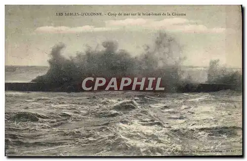 Cartes postales Les Sables D'Olonne Coup De Mer Sur Le Brise Lames De La Chaume