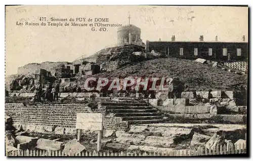 Cartes postales Sommet Du Puy De Mome Les Ruines Du Temple De Mercure Et I&#39Observatoire