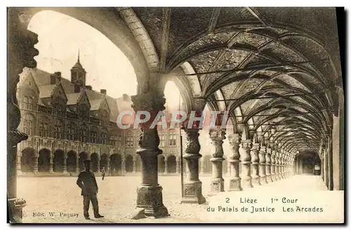 Ansichtskarte AK Lieze Cour Du Palais De Justice Les Arcades