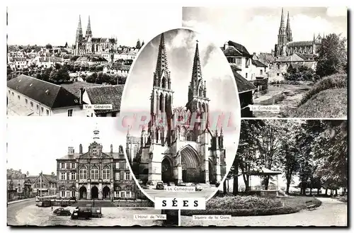 Cartes postales moderne La Cathedrale Sees L Hotel De Ville Square De La Gare