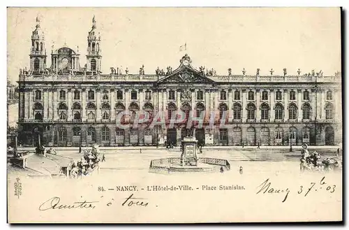 Cartes postales Nancy L&#39Hotel De Ville Place Stanislas