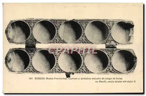 Cartes postales Burgos Museo Provineial Curioso y artistico estuche de juego de bolas en marfil