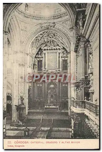 Ansichtskarte AK Cordoba Catedral Crucero Y Altar Mayor