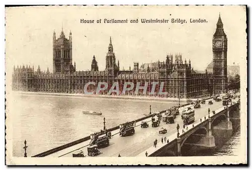 Cartes postales House of Parliament and Westminster Bridge London