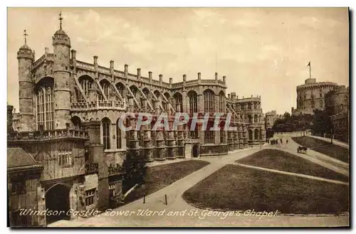 Ansichtskarte AK Windsor Castle Lower ward and St George&#39s chapel