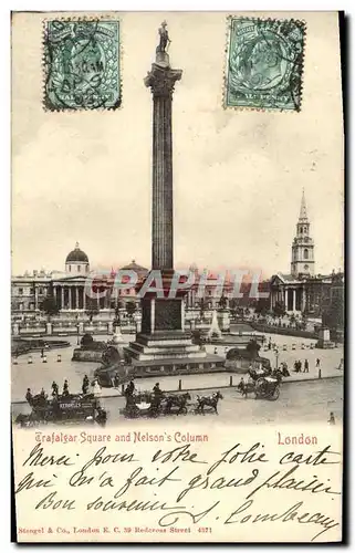 Cartes postales DTafalgar square and Nelson&#39s Column London