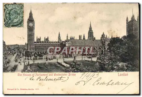 Cartes postales The Houses of Parliament and Westminster Bridge