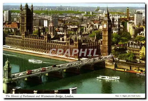 Cartes postales moderne The House of Parliament and Westminster Bridge London