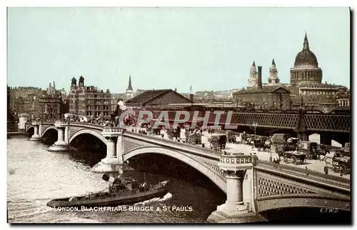 Cartes postales London Blackfriars Bridge St Paul's Bateau