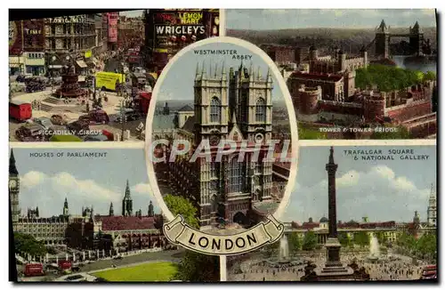 Cartes postales moderne House of Parliament Trafalgar Square London Piccadilly Circus