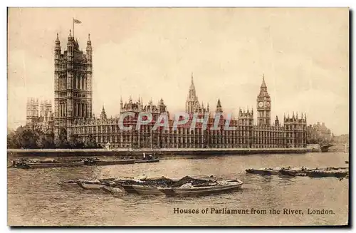 Cartes postales House of Parliament from the River London Bateau