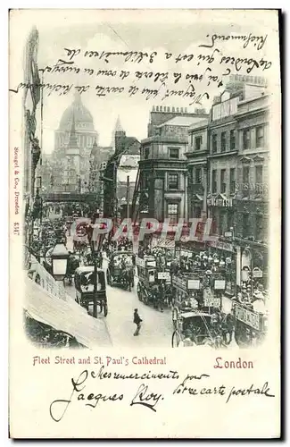 Cartes postales Fleet Street And St Paul&#39s Cathedral London