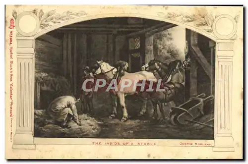 Cartes postales The Inside Of A Stable George Morland Chevaux