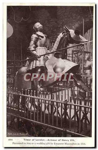 Cartes postales Tower Of London Armour Of Henry VIII Militaria