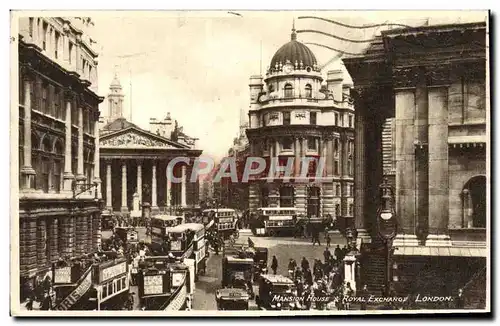 Cartes postales Mansion House & Royal Exchange London