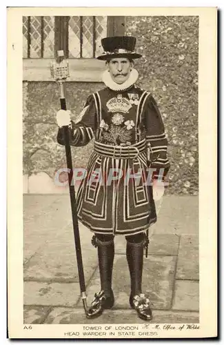 Cartes postales London Tower of London Head Warder In State Fress Militaria