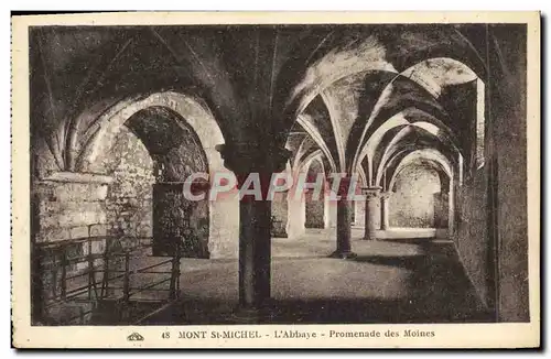 Cartes postales Mont St Michel L'Abbaye Promenade des Moines