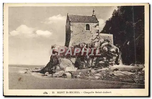 Ansichtskarte AK Mont St Michel Chapelle Saint Aubert