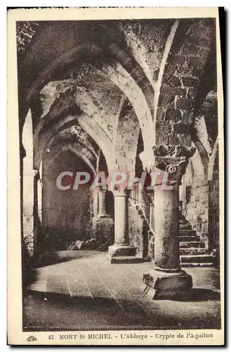 Cartes postales Mont St Michel L'Abbaye Crypte de L'Aquilon