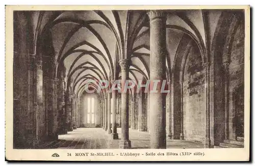 Cartes postales Mont St Michel L'Abbaye Salie des Hotes