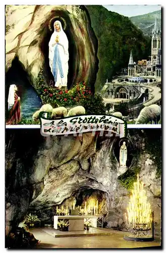 Cartes postales moderne Lourdes La basilique L&#39apparition et la grotte