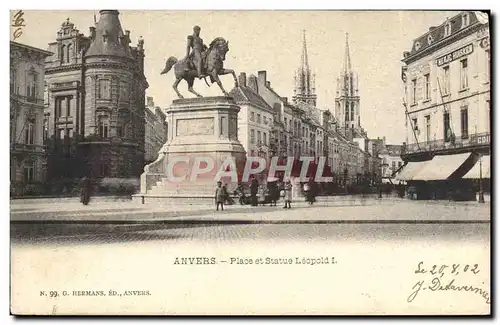 Ansichtskarte AK Anvers Place Statue Leopold