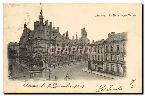 Cartes postales Anvers Le Banque Nationale