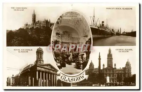 Ansichtskarte AK The University Glasgow The university Prince&#39s dock Royal Exchange George square Kelvingrove