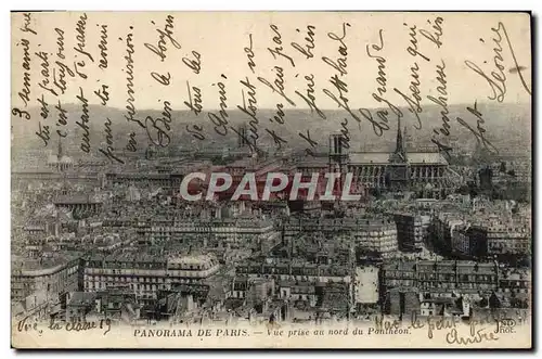 Cartes postales Panorama De Paris Vue Prise au Nord du Pantheon