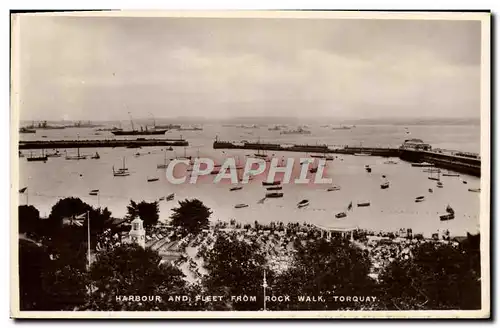 Ansichtskarte AK Harbour And Fleet From Rock Walk Torquay