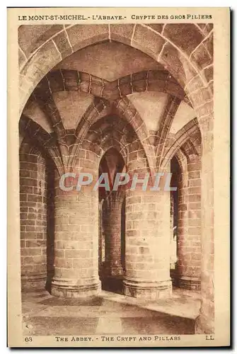 Cartes postales Le Mont St Michel L'Abbaye Crypte des gros piliers