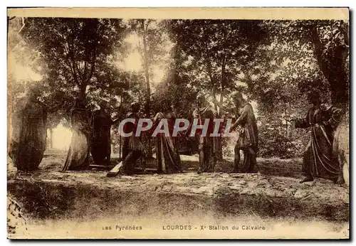 Ansichtskarte AK Lourdes 10eme station du calvaire