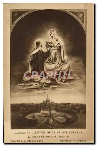 Cartes postales Vierge Carmel de Lisieux