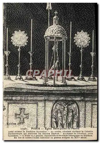 Ansichtskarte AK Paris Eglise Saint Julien Le Pauvre Autel Byzantin