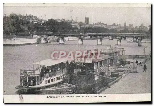 Cartes postales Paris La Seine Au Pont Des Arts Bateau Peniche Lessive