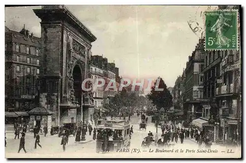 Cartes postales Paris Le Boulevard Et La Porte Saint Denis