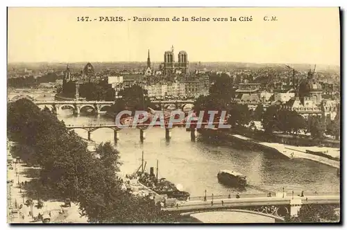 Ansichtskarte AK Paris Panorama De La Seine Vers La Cite