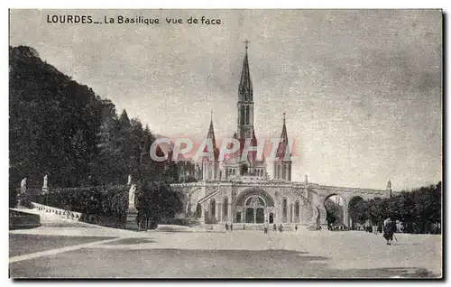 Cartes postales Lourdes La Basilique Vue De Face