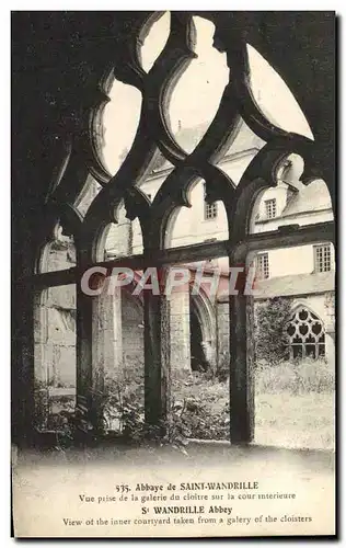 Cartes postales Abbaye De Saint Wandrille Vue Prise De La Galerie du cloitre sur la cour interieure