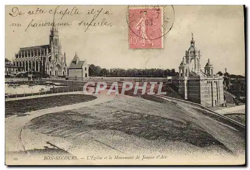 Ansichtskarte AK Bon Secours L&#39Eglise Et Le Monument De Jeanne D&#39Arc