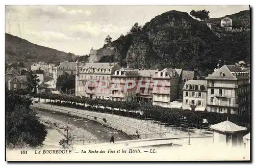 Cartes postales La Bourboule La Roche des Fees et les Hotels