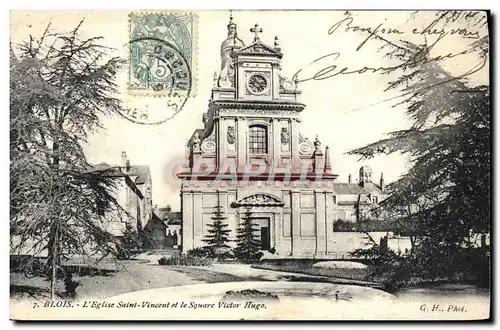 Cartes postales Blois L&#39Eglise Saint Vincent et le Square Victor Higo