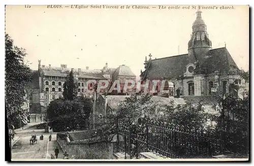 Ansichtskarte AK Blois L&#39Eglise Saint Vincent et le Chateau