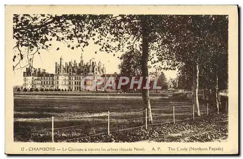 Ansichtskarte AK Chateau de Chambord Le Chateau a Travers les Arbres