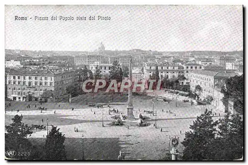 Cartes postales Roma Plazza del Popolo Vista dal Pinalo