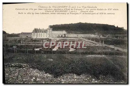 Cartes postales Chateau de Villandry Vue Generale