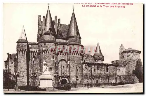 Cartes postales Vitre Chateau des Ducs de la Tremoille Le chatelet et la tour des archives