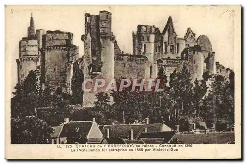 Cartes postales Chateau de Pierrefonds en Ruines