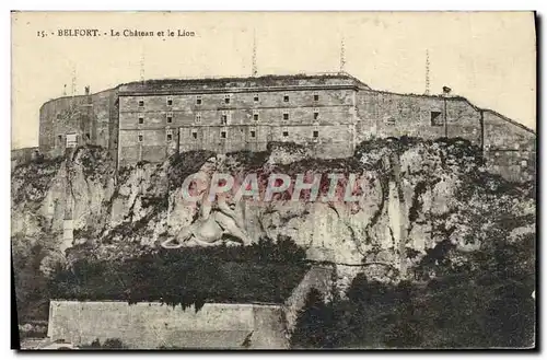 Cartes postales Belfort Le Chateau et le Lion