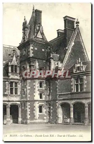 Cartes postales Blois Le Chateau Facade Louis XII Tour de l&#39escalier